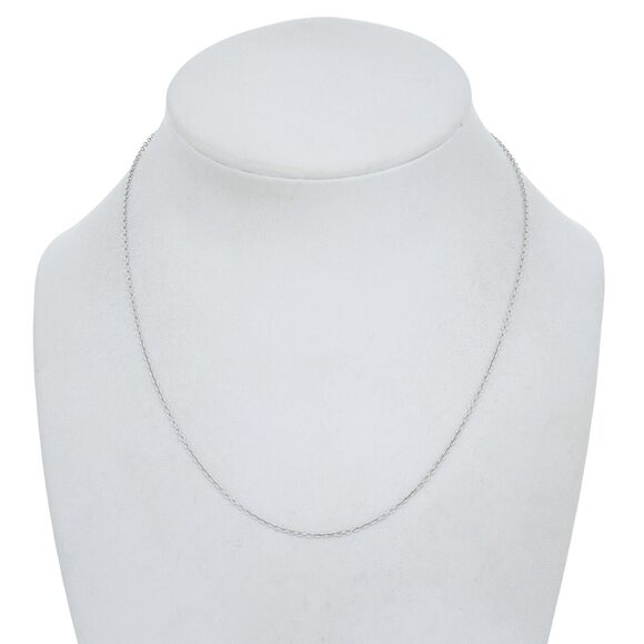 Sterling India Sterling Silver 925 1.2mm Cable Chain Necklace 15.75" - Picture 1 of 3